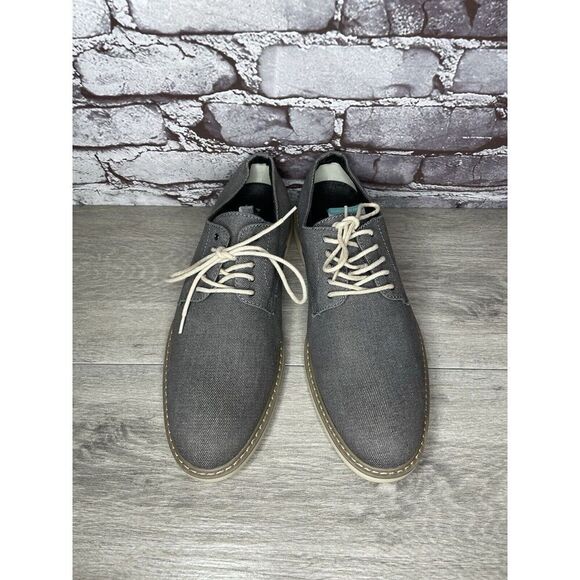 Public Opinion Gray Derby Oxfords Textured Fabric Casual Lace Up Shoes Men 9.5M - Picture 16 of 16